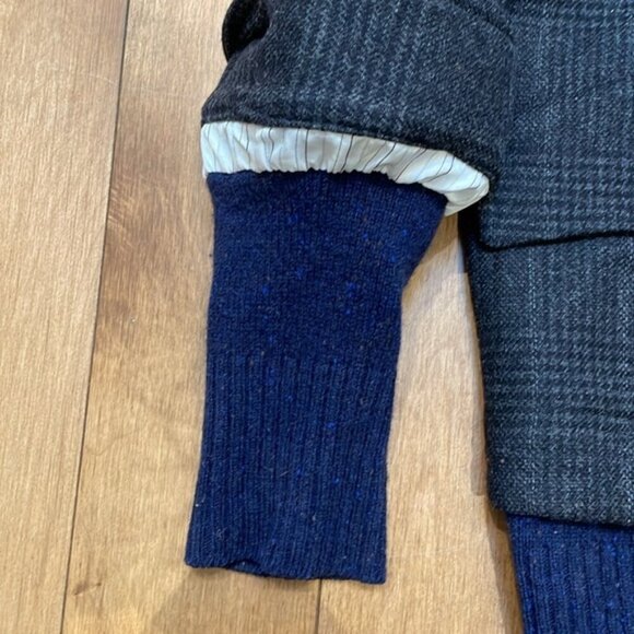 See By Chloe Utility Blazer Jacket Check Hood Knit Wool Varsity Black Navy 4 - Picture 7 of 14